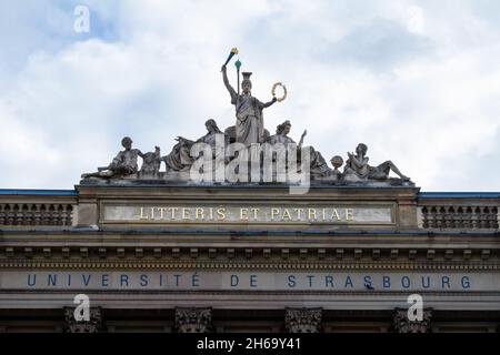 Straßburg, Frankreich, 31. Oktober 2021, Es ist eine multidisziplinäre Universität mit fast 50,000 Studenten Stockfoto