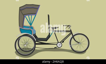 Rickshaw-Vektor-Zyklus Stock Vektor