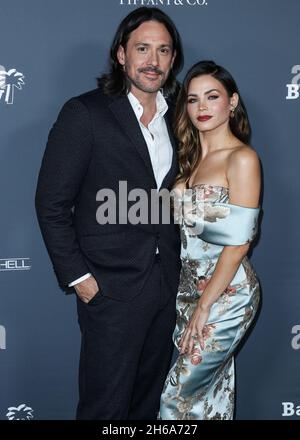 WEST HOLLYWOOD, LOS ANGELES, KALIFORNIEN, USA - 13. NOVEMBER: Der Schauspieler Steve Kazee und seine Freundin/Schauspielerin Jenna Dewan kommen zur 10-jährigen Baby2Baby Gala 2021, die am 13. November 2021 im Pacific Design Center in West Hollywood, Los Angeles, Kalifornien, USA, stattfand. (Foto von Xavier Collin/Image Press Agency/Sipa USA) Stockfoto