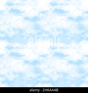 Blauer Himmel mit realistischen weißen Wolken nahtloses Muster Stock Vektor