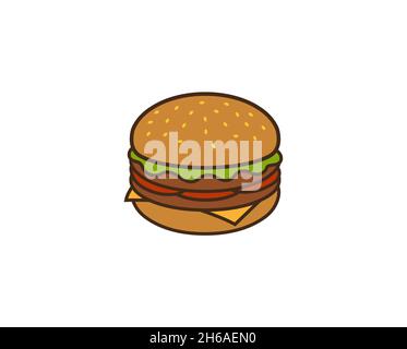 Creative Burger Logo Design Symbol Vektor Illustration Stock Vektor