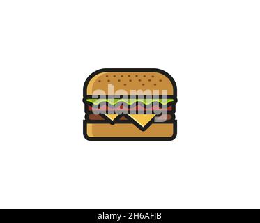 Kreative Hamburger Logo Design Symbol Vektor Illustration Stock Vektor