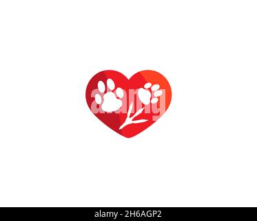 Creative Pet Love Logo Design Vektor Symbol Illustration Stock Vektor