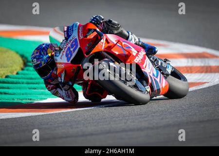 Valencia, Spanien. November 2021. Rennen des MotoGP Grand Prix Motul von Comunidad Valenciana auf dem Ricardo Tormo Circuit, Valencia, 14. November 2021 in Bild: Jorge Martin Carreras del Gran Premio Motul de la Comunidad Valenciana en el Circuito Ricardo Tormo de Valencia, 14 de Noviembre de 2021 POOL/ MotoGP.com/Cordon die Pressebilder sind nur für redaktionelle Verwendung bestimmt. Obligatorischer Kredit: © motogp.com Kredit: CORDON PRESS/Alamy Live News Stockfoto