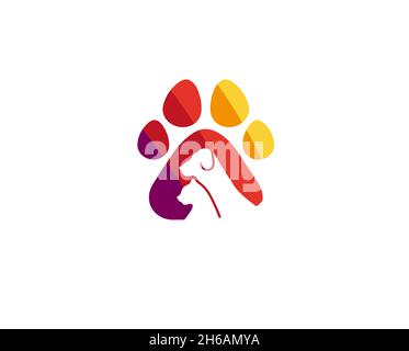 Kreative Pet Paw Logo Design Vektor Symbol Illustration Stock Vektor