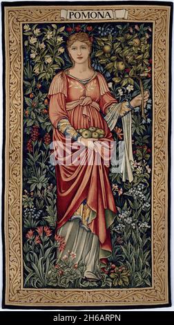 Pomona (aus Flora und Pomona), England, 1906. Figurendesign 1882, Hintergrunddesign 1898. Gewebt von Walter Taylor und John Keich in den Tapestry Works der Merton Abbey, London, nach Entwürfen von Sir Edward Burne-Jones und John Henry Dearle. Produziert von Morris &amp; Co. Stockfoto