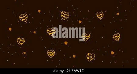 Handgezeichneter Hintergrund des Goldenen Herzens. Hervorragend geeignet für Illustrationen und Social-Media-Kunst Stock Vektor