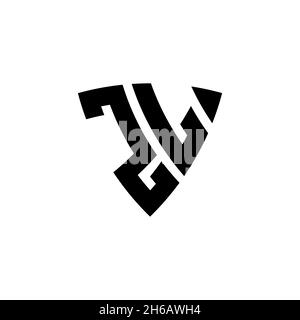 ZL Monogram Logo Brief mit Dreieck Schild Form Stil Design isoliert auf weißem Hintergrund. Dreieck-Monogramm-Logo, Schild-Monogramm-Logo, Dreieck s Stock Vektor