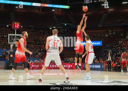 Mailand, Italien. November 2021. Sergio Rodriguez (AX Armani Exchange Olimpia Milano) während Der A/X Armani Exchange Milano gegen UNAHOTELS Reggio Emilia, Italienische Basketball Eine Serie Championship in Mailand, Italien, November 14 2021 Credit: Independent Photo Agency/Alamy Live News Stockfoto