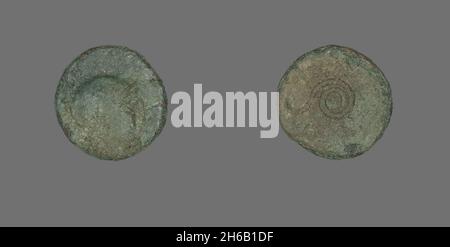 Münze mit der Göttin Athene, 159-138 v. Chr. Stockfoto