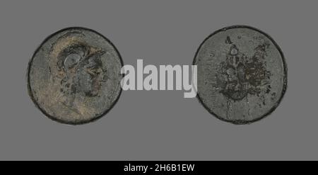 Münze mit der Göttin Athene, um 200-133 v. Chr. Stockfoto