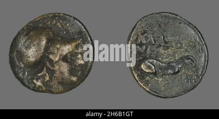 Münze mit der Göttin Athene, 387-301 v. Chr. Stockfoto