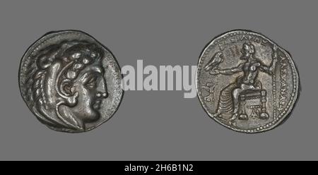 Tetradrachme (Münze) mit Alexander dem Großen, 336-323 v. Chr. Stockfoto