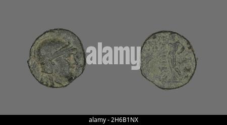 Münze mit der Göttin Athene, 246-226 v. Chr. Stockfoto