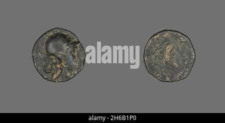Münze mit der Göttin Athene, 246-226 v. Chr. Stockfoto