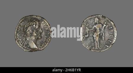 Denar (Münze) Mit Kaiser Antoninus Pius, 151-152. Stockfoto