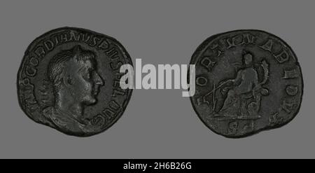 Sestertius (Münze) Mit Kaiser Gordianus, 238-244. Stockfoto