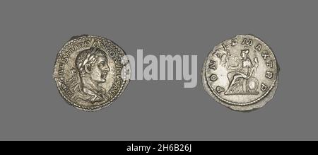 Denar (Münze) Mit Kaiser Elagabalus, 218-222. Stockfoto