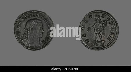 Münze, Die Kaiser Gallerius Maximianus Zeigt, (305 ?). Stockfoto