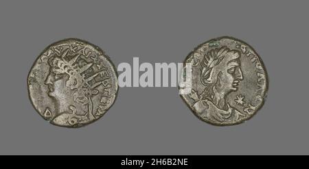 Tetradrachme (Münze) Mit Kaiser Nero, 67-68. Stockfoto