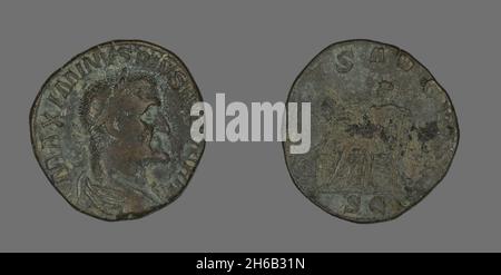 Sestertius (Münze) Mit Kaiser Maximinus, 235-236. Stockfoto