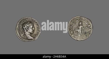 Denar (Münze) Mit Kaiser Elagabalus, 222. Stockfoto