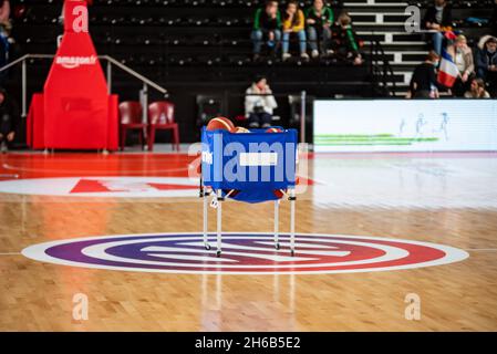 Villeneuve-d'Ascq, Frankreich. 14 2021. November: Das Palacium-Stadion vor dem FIBA Women's EuroBasket 2023, Qualifiers-Basketball-Spiel der Gruppe B zwischen Frankreich und Litauen am 14. November 2021 im Palacium in Villeneuve-d'Ascq, Frankreich - Foto: Melie Laurent/DPPI/LiveMedia Kredit: Independent Photo Agency/Alamy Live News Stockfoto