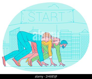 Bereit für die Startlinie Stock Vektor