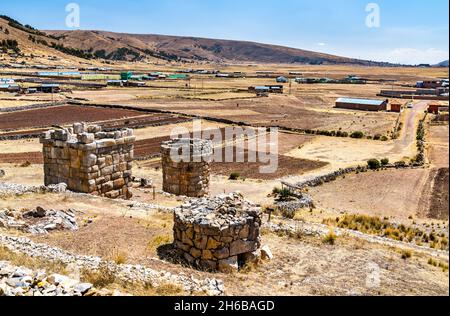 Chullpas von Molloco, Grabtürme in Peru Stockfoto