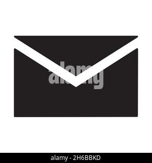 Briefumschlag- oder Briefsymbol in einfachem Stil auf weißem Hintergrund isoliert Stock Vektor