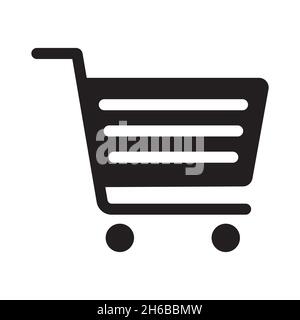 Shop Cart Icon als Symbol für Online-Shopping in einfachen Stil auf weißem Hintergrund isoliert Stock Vektor