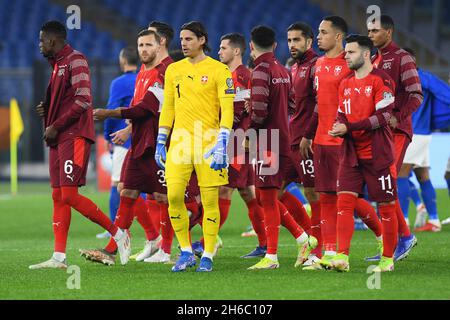 Rom, Latium. November 2021. Schweizer Spieler während der European Qualifier World Cup 2022 spielen am 12. November 2021 in Rom, Italien, das Stadion Italien-Schweiz. Fotografo01 Credit: Independent Photo Agency/Alamy Live News Stockfoto