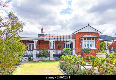 Spätviktorianischer Backstein cbngalow in Australien. Stockfoto