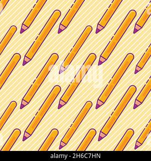 Bleistift Schule nahtlose Muster Vektor Illustration Stock Vektor
