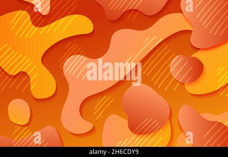 Vorlage für Muster mit abstrakten Gradienten, orangefarbenen Doodle-Streifen-Linien. Überlappen mit Linien Hintergrund des Bildmaterials. Illustrationsvektor Stock Vektor