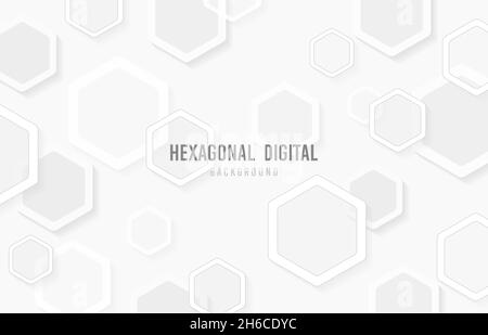 Abstrakte sechseckige Muster Kunstwerk Vorlage Design dekorativ. Digitale futuristische Vorlage Hintergrund. Illustrationsvektor Stock Vektor