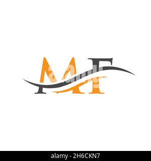 Kreativer MF-Brief mit Luxuskonzept. Modernes MF Logo Design für Business- und Firmenidentität. Stock Vektor