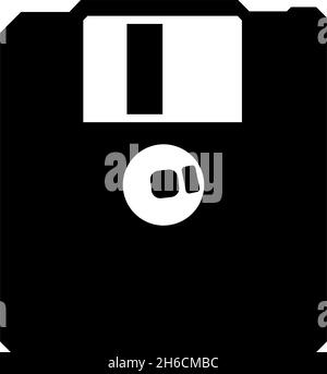 Diskette Diskette Speicher Konzept Symbol schwarz Farbe Vektor Illustration flache Stil einfaches Bild Stock Vektor