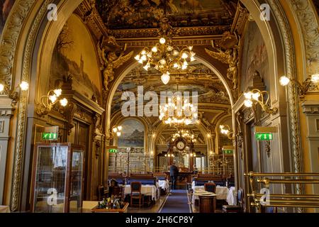 Frankreich. Paris (75) (12. Arrondissement). Bahnhof Lyon. Das Restaurant 'Le Train bleu', im neobarocken und Belle Epoque Stil aus dem 19. Jahrhundert, erbaut von der A Stockfoto