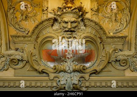 Frankreich. Paris (75) (12. Arrondissement). Bahnhof Lyon. Das Restaurant 'Le Train bleu', im neobarocken und Belle Epoque Stil aus dem 19. Jahrhundert, erbaut von der A Stockfoto