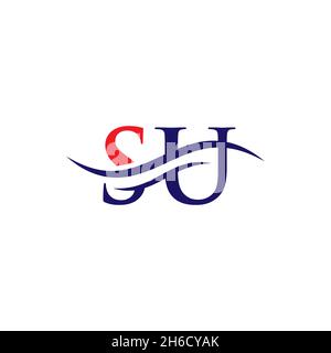 SU Letter Linked Logo für Geschäfts- und Firmenidentität. Vektorvorlage für das SU-Logo mit Anfangsbuchstaben. Stock Vektor