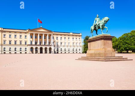 Royal Palace in Oslo, Norwegen. Royal Palace, die offizielle Residenz des norwegischen Monarchen. Stockfoto