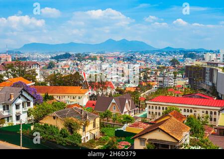 Dalat oder Stadt Da Lat Antenne Panoramaaussicht in Vietnam. Stockfoto