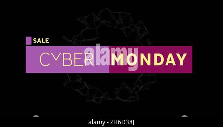 Bild von Cyber monday Sale Text über Netzwerk von Verbindungen Stockfoto