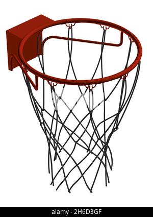 Basketballkorb auf weißem Hintergrund isoliert. Isometrische Ansicht. 3D. Vektorgrafik Stock Vektor