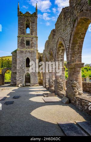 Die Ruinen der Baltinglass Abbey eine Zisterzienserabtei am Fluss Stanley in der Grafschaft Wicklow, Irland Stockfoto