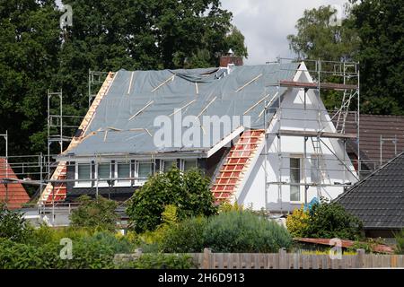 Einfamilienhaus, Wohnhaus, Baustelle, Renovierung, Deutschland, Europa Stockfoto