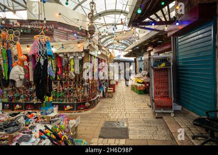 Der Basar in der Altstadt von Akko, Westgalilea, Israel Stockfoto