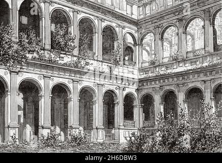 Der Palais du Quai d'Orsay in Paris, Frankreich. Europa. Alte, gravierte Illustration aus dem 19. Jahrhundert von La Nature 1897 Stockfoto