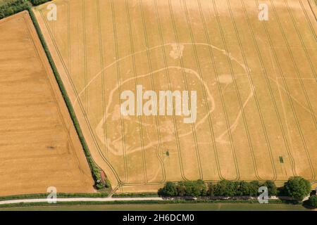 Iron Age – Feldbebauung mit doppeltem Grat, in der Nähe von South Wonston, Hampshire, 2015. Stockfoto